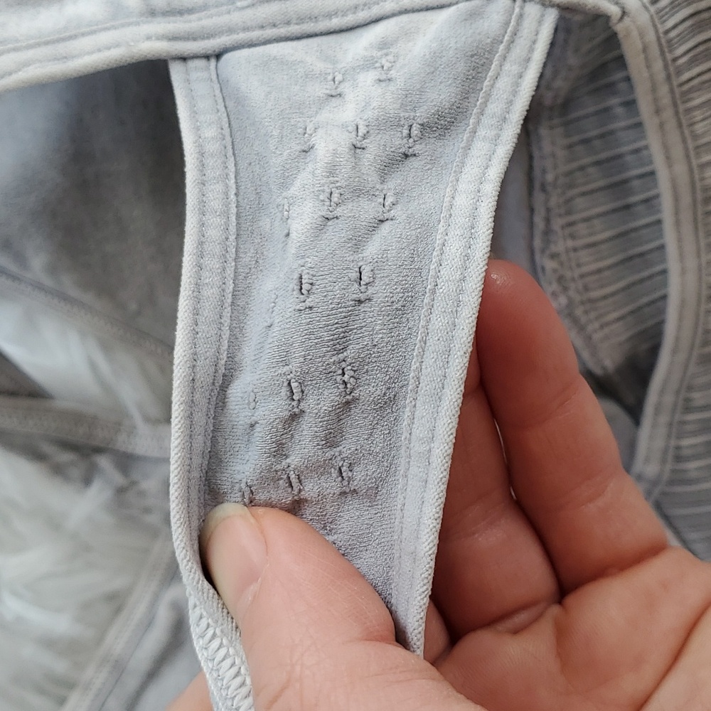 17. Free People Scoop Neck Good Karma Bra Vintage Ice Grey - Picture 4 of 11